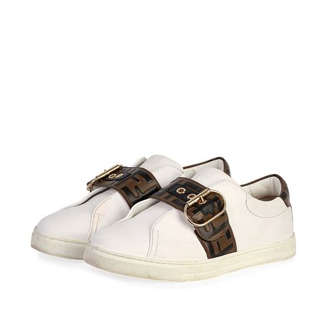 fendi white sneakers men|Fendi white leather sneakers.